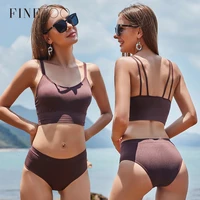 finetoo seamless bra set women double shoulder straps underwear suit soft twill padded tops low waist briefs ladies bra set 2021