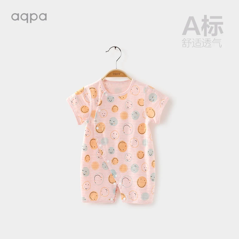 

Summer Baby Boy Romper Overall Clothes Smile Print Newborn Girl Clothes Short Sleeve Ropa Recien Nacido Bodysuits BE50BR