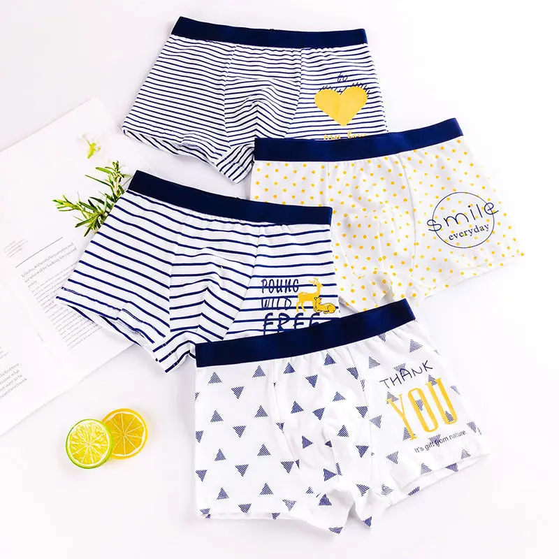 3 Piece Kids Boys Underwear Cartoon Children's Shorts Panties For Baby Boy Toddler Boxers Stripes Teenagers Cotton Underpants