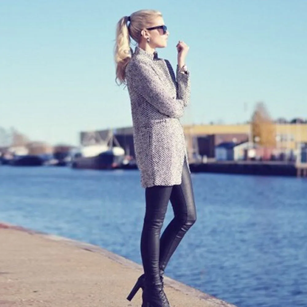 Верхняя одежда и пальто куртки для женщин тонкий зимний теплый шерстяной длинный