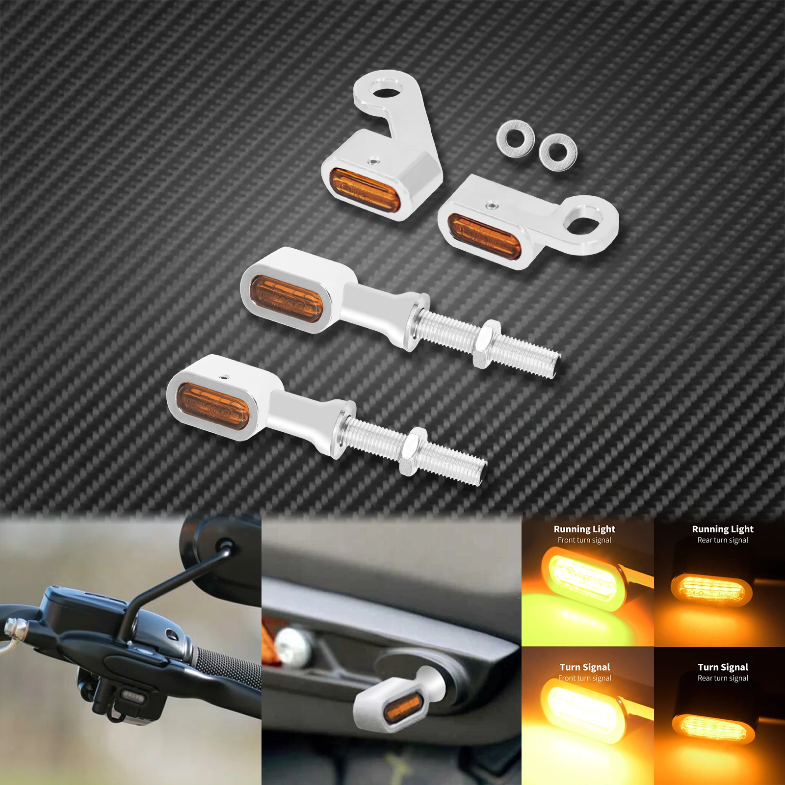 

Светодиодный индикатор переднего и заднего указателя поворота для мотоцикла, ходовые огни, черный/хром для Harley Sportster XL 1200 883 72 48 Roadster 04-24