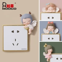 new 3d cartoon stereo resin wall stickers creative home wall decoration frameless switch stickers wall switch board decoration