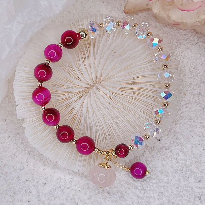 

Модная подвеска в виде тыквы, розово-красный/зеленый/синий/желтый тигр, браслеты с кристаллами и бисером для женщин, Изящные Ювелирные издел...