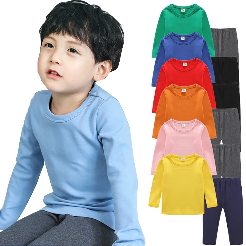 Детские пижамные комплекты из 100% хлопка комплект одежды для детей Детская