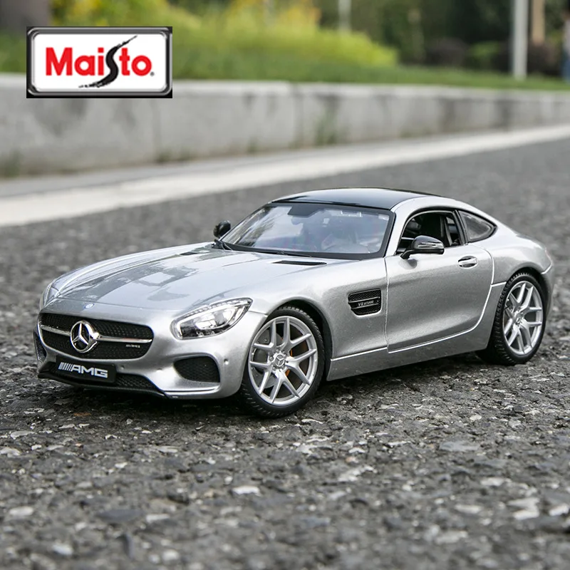 Модель автомобиля Maisto 1:18 Mercedes Benz SLS AMG из серебряного сплава модель коллекция