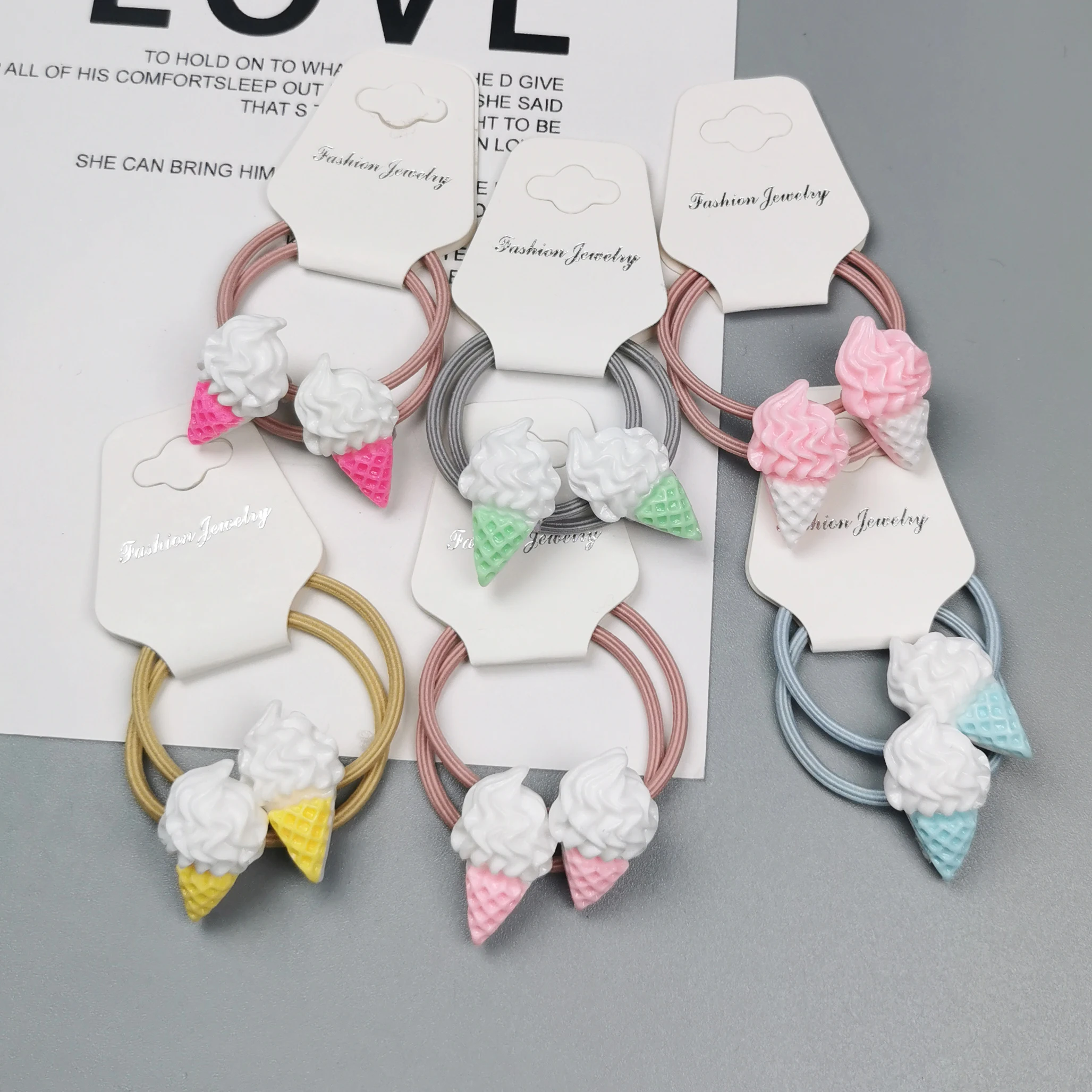 Новинка летние детские резинки для волос с мороженым тонких Эластичные