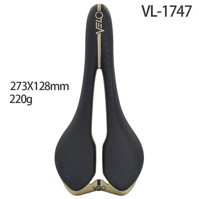

VELO Light Ti-Alloy Gel Road Bike Seat Saddle Waterproof Bicycle Saddle Hollow Comfort Airform Bicycle Seat Cushion VL-1747 Gold
