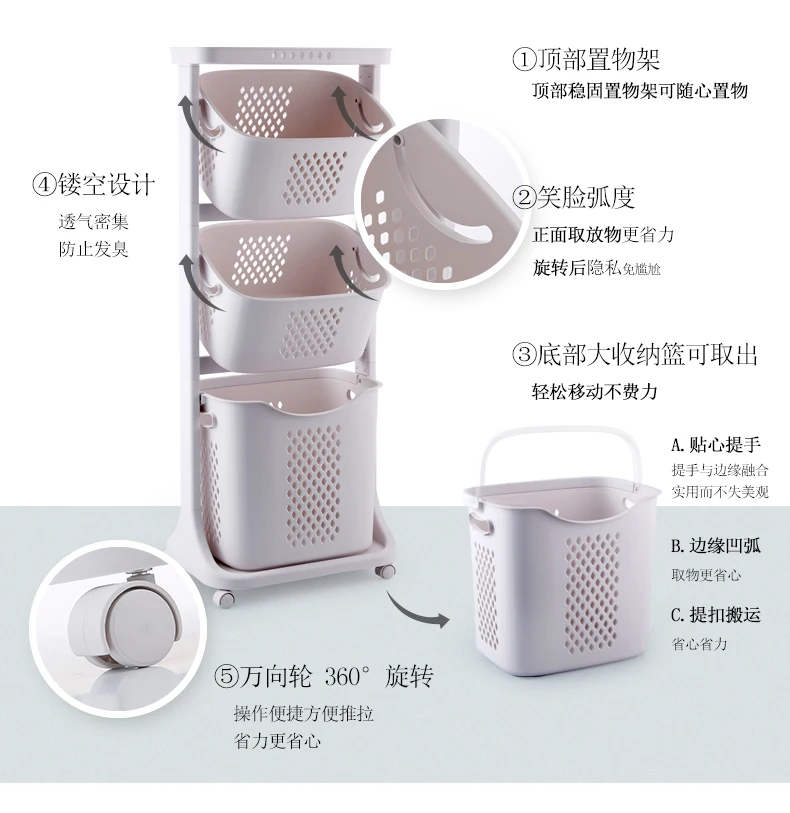 M8 большая корзина для хранения Бытовая пластиковая ванная комната универсальная