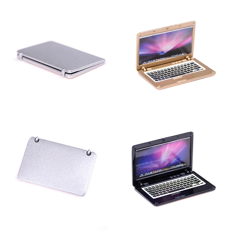 

HOT NEW 1pcs 5.5*4.4*0.2cm doll house BJD scene MINI laptop computer simulation doll accessories for doll 4 colors