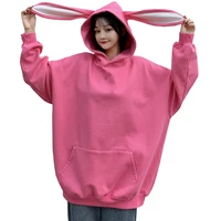 hoodies sweatshirts womens bunny ears long sleeve autumn winter korean loose oversized hoodie cute clothes women top 121b