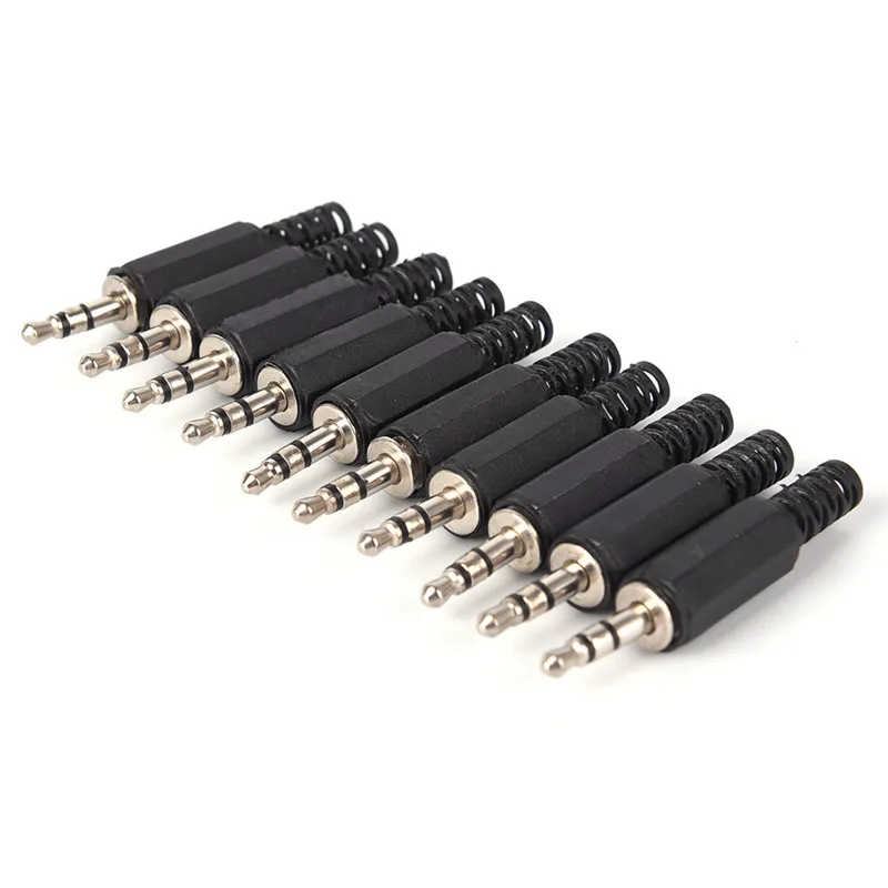5pcs 3.5mm Male Headphone Stereo Adapter Black Pure Copper Conductor Housing Audio Jack Plug | Электроника
