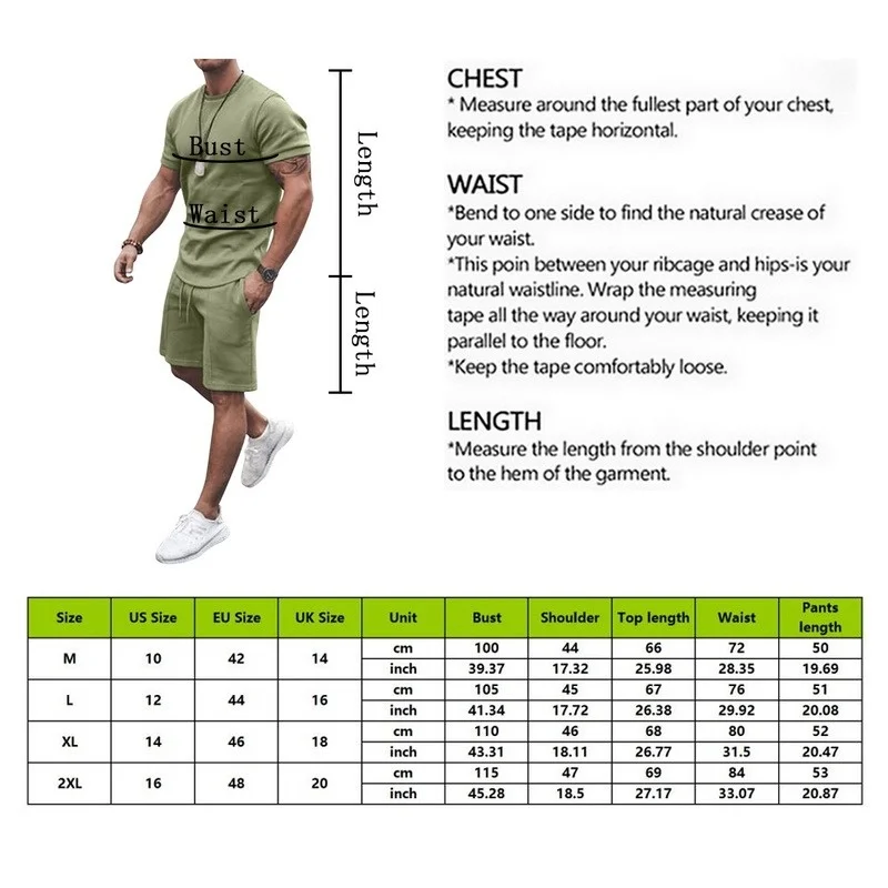

Men's Beach Two Pieces Set Shortwear Round Neck Jogging Set Summer Solid Color Shorts Loose Fashion Running Leisure Suit