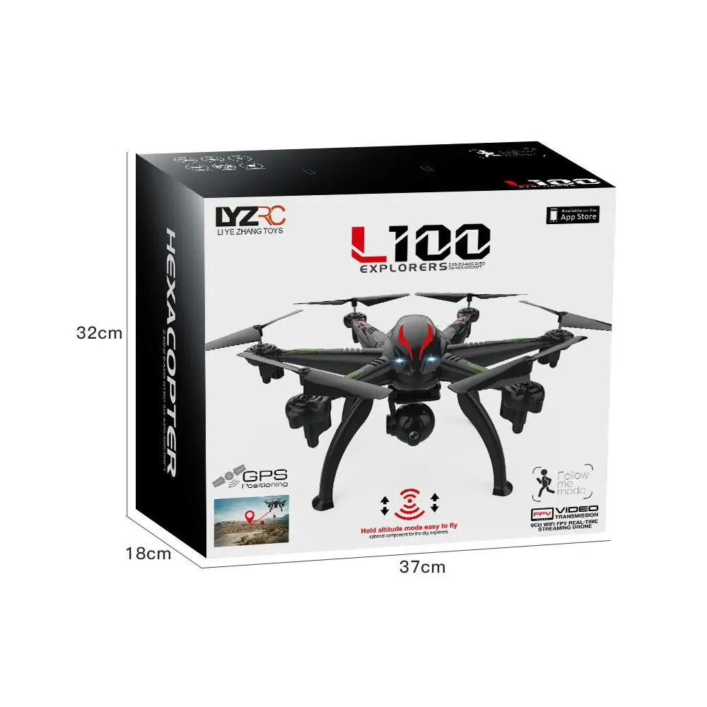 L100 Дрон 6 осей RC Hexacopter GPS с 1080P HD камерой 3D рулон/позиционирование/один ключ