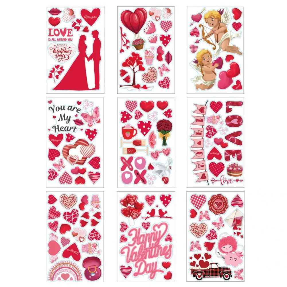 

Наклейки на стену «сделай сам», оконные наклейки из ПВХ, легко снимаются, привлекательные статические романтические настенные наклейки в ф...