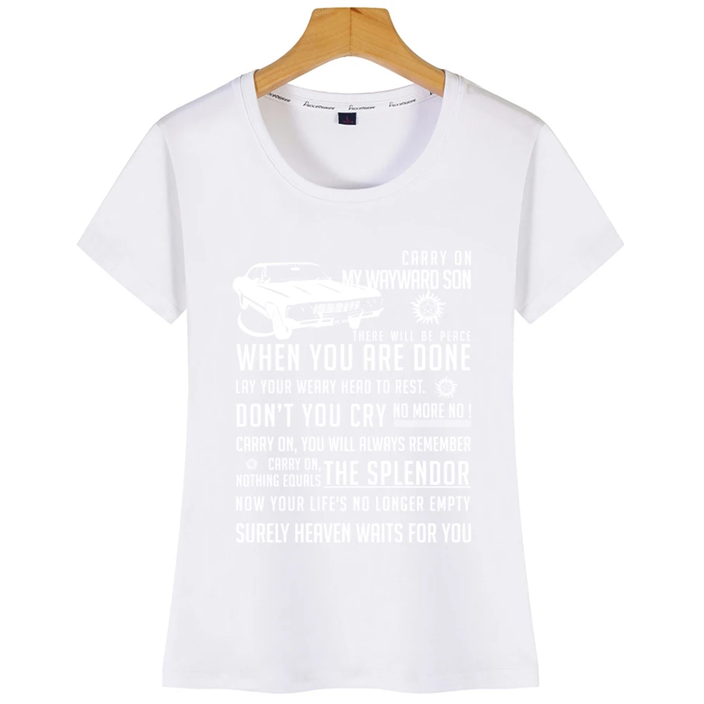 Топы футболка Женская сверхъестественная летняя белая хлопковая | одежда