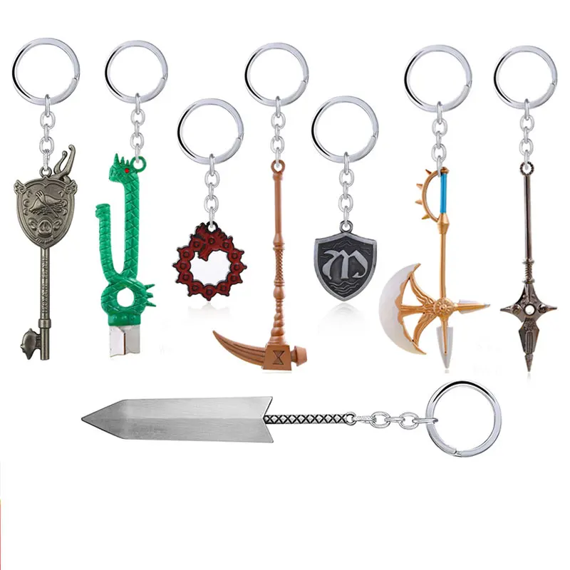 

Japan Anime The Seven Deadly Sins Escanor Keychains Nanatsu no Taizai Divine Axe Rhitta Keyring Key Holder Jewelry Gift Men