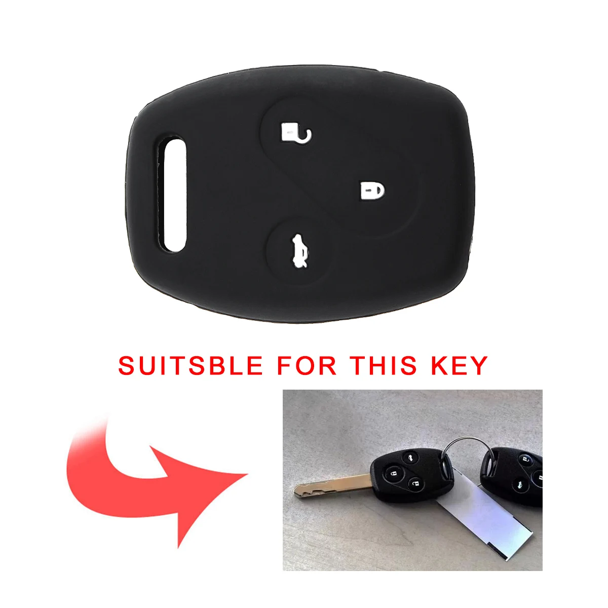 3 кнопки силиконовый чехол для ключей автомобиля с прямой пластиной протектор