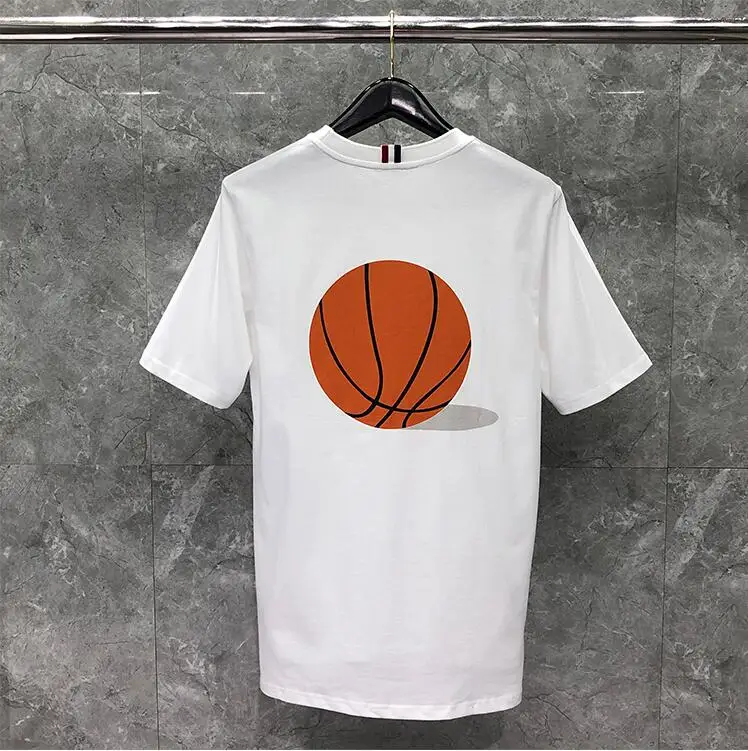 Мужская хлопковая футболка с круглым вырезом и принтом однотонная Повседневная