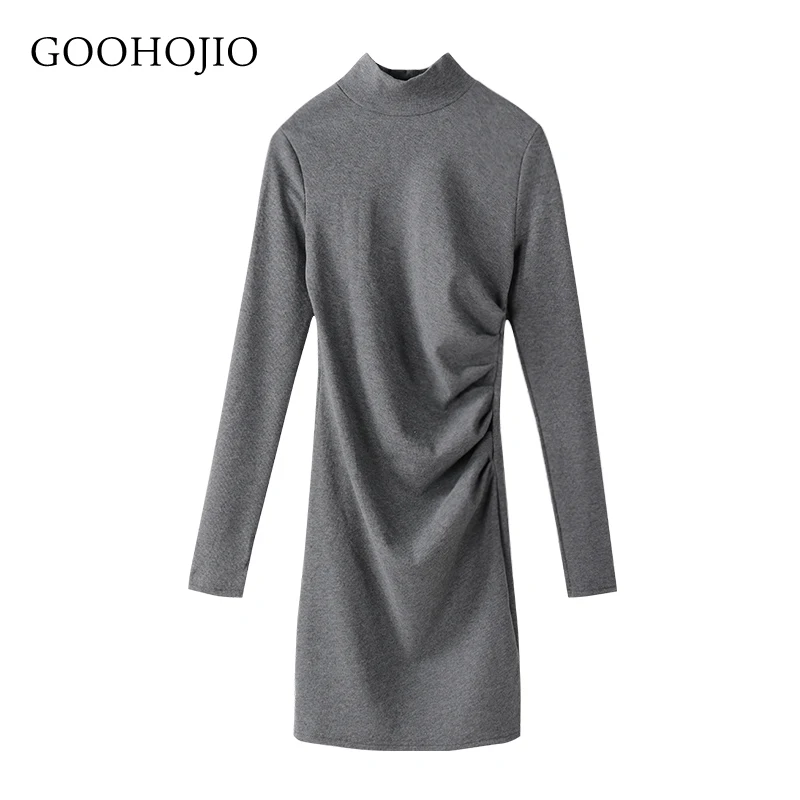 

GOOHOJIO 2021 Spring and Autumn Tight Dress Women Temperament Retro All-match Women Dress Long Sleeve Buttocks Dress for Women