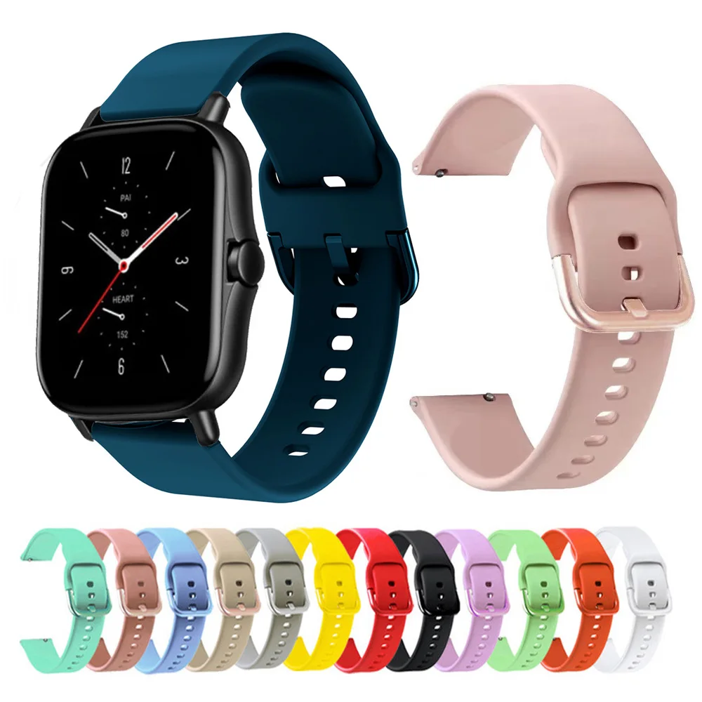 

20mm Silicone Watchband For Amazfit GTS 2 2E 2 Mini Sport Strap For Amazfit Bip/COLMI P8 Plus Smartwatch Bracelet Accessories