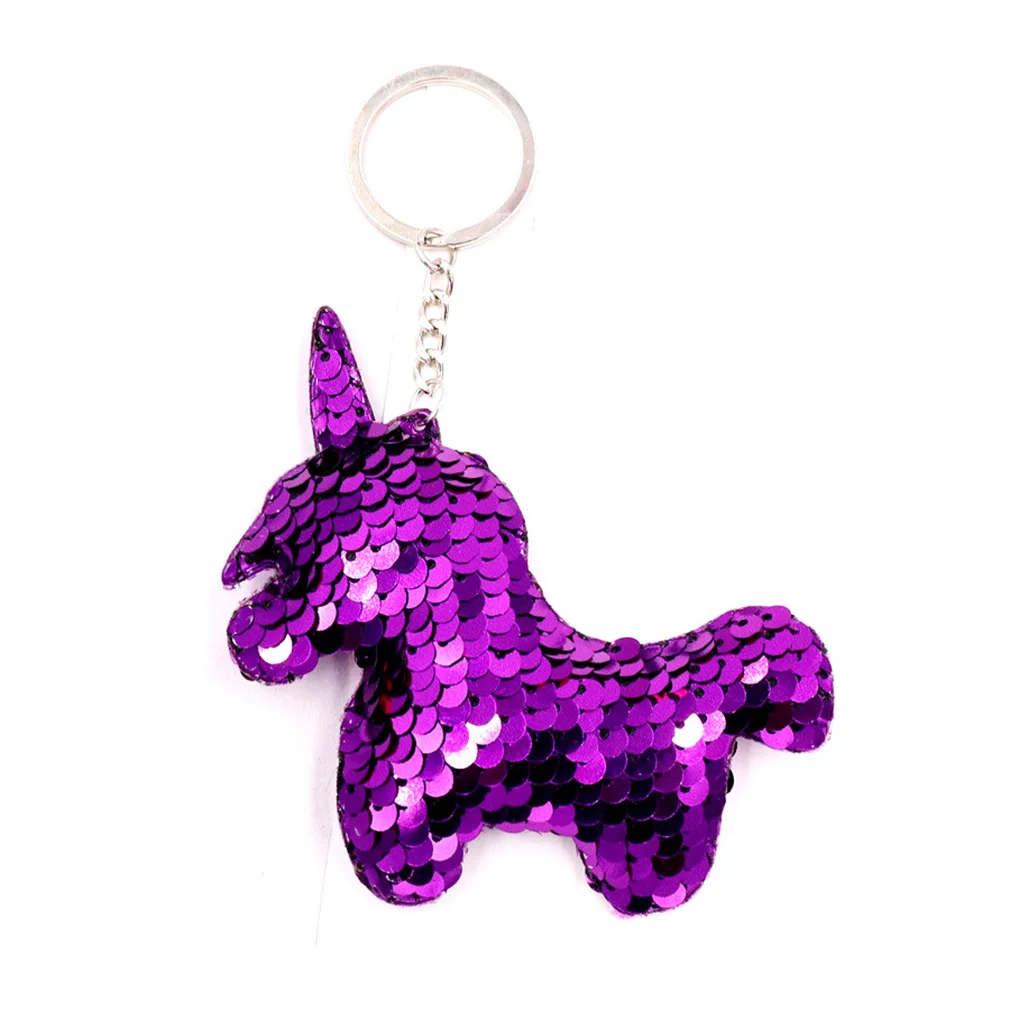 Милый конь Новый светоотражающий двухсторонний брелок с блестками