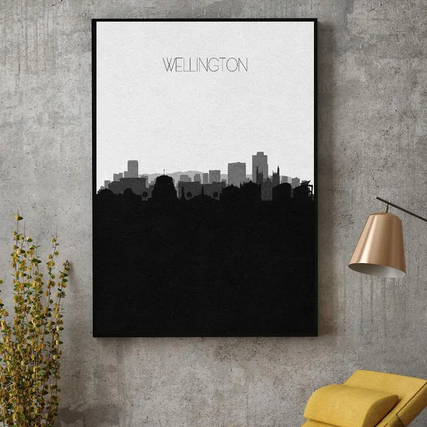

Wellington Skyline Art Canvas Poster Print Home Decor Painting No Frame