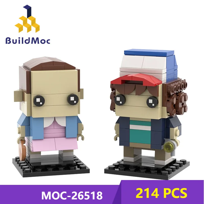 

BuildMOC, классический мини-герой из мультфильма, «сделай сам», кирпичная щетка, строительный блок, Коллекционная модель, строительный блок, игр...