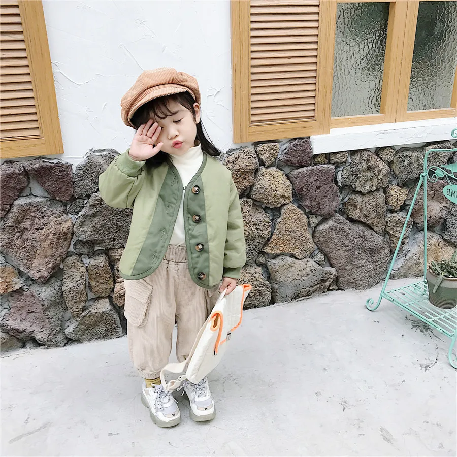2019 Autumn Winter Kids Girls Vintage Jackets&ampcoats Fashion Causal Children Clothings | Детская одежда и обувь