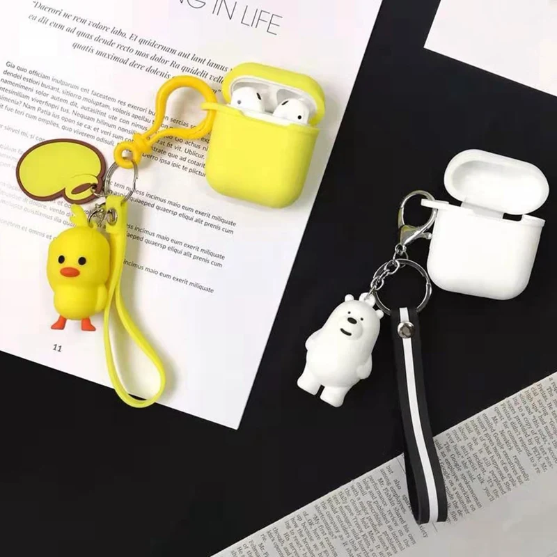 Милый силиконовый чехол, наушники для Apple Airpods i12 TWS, Bluetooth наушники, защитный чехол, мультяшная панда, коробка с брелком