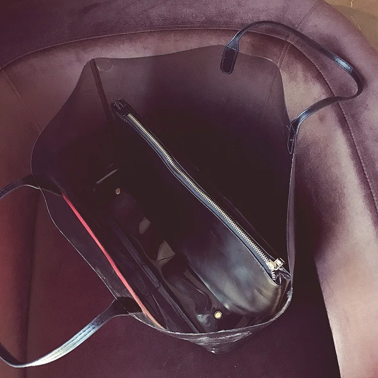 Прозрачная пляжная сумка из ПВХ женская через плечо с милым сердцем хит продаж