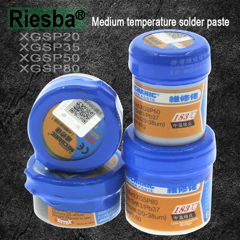 1 шт. паяльная флюсовая паста MECHANIC BGA Sn63/Pb37 25 45um XGSP20 XGSP35 XGSP50 XGSP80|soldering tin cream|tin creamflux