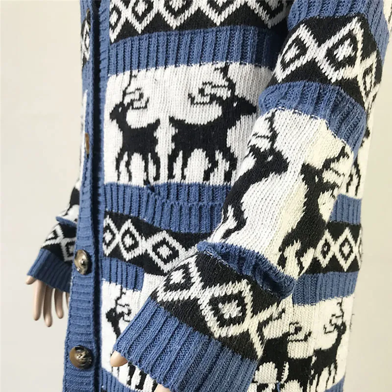 Женский кардиган Рождественский свитер зимняя повседневная верхняя одежда с