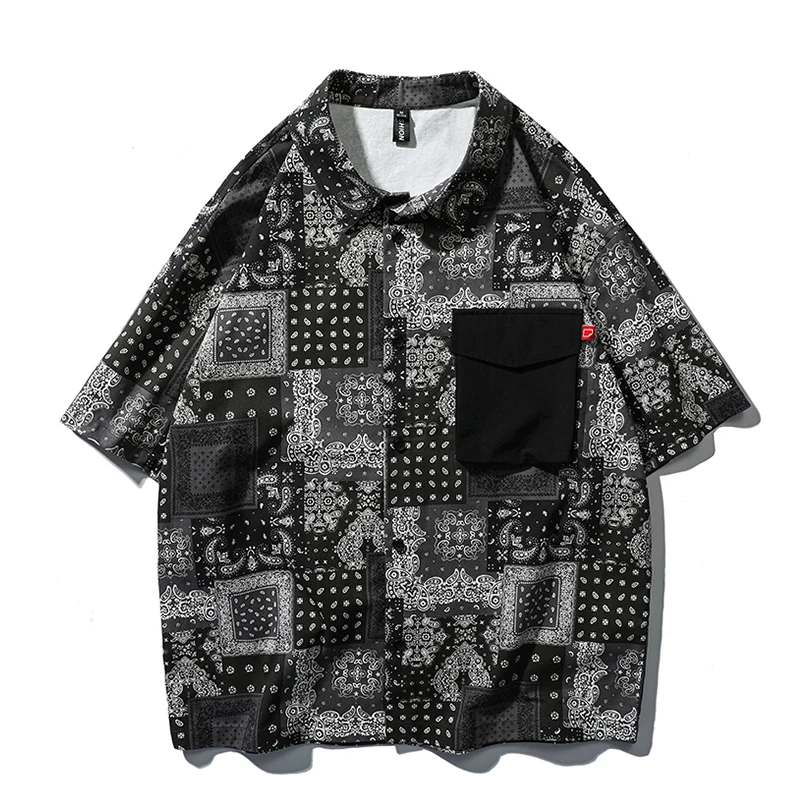 Гавайская Повседневная рубашка мужская хлопковая модная сорочка с цветочным