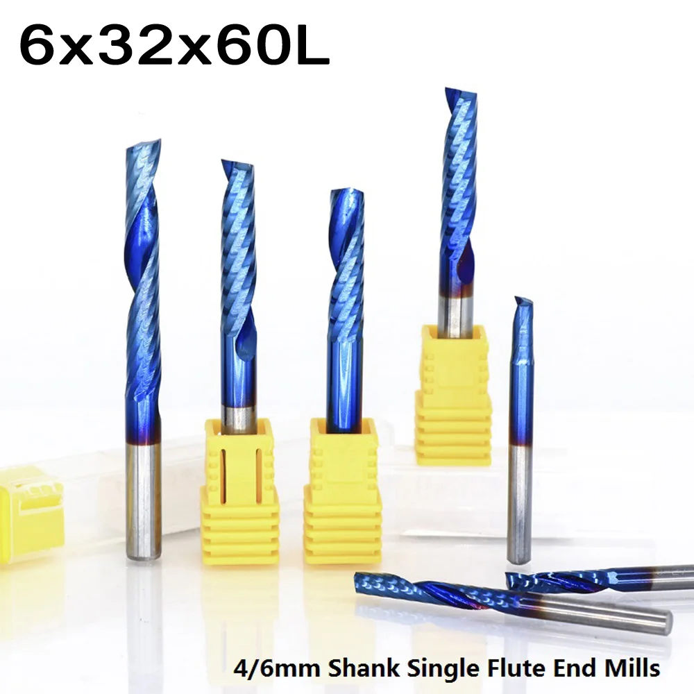 

Nylon End mill PVC Cutting Tools 4/6mm Shank Nano blue coating Router Bit