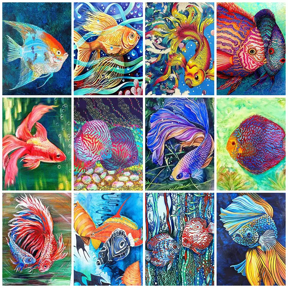 

Картина из страз "сделай сам", 5D, рыбки, мозаика для стразы, картина из страз, животное, домашний декор, рукоделие