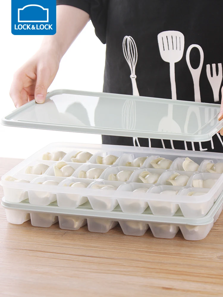 Lock&amplock Multi-storey Tray Freezing Dumplings Box Household Refrigerator Mesh Division Fresh Wonton Boiled Accept | Дом и сад
