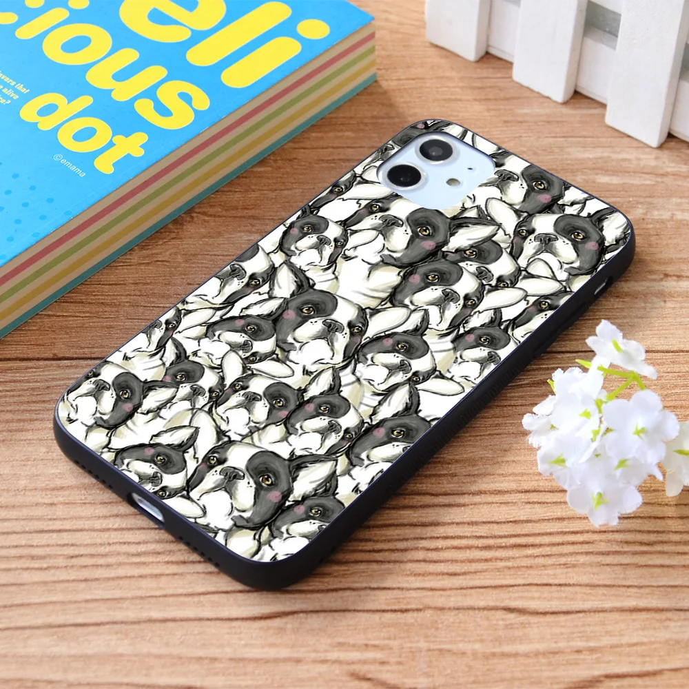 

For iPhone French buldogs Soft TPU border Apple iPhone Case