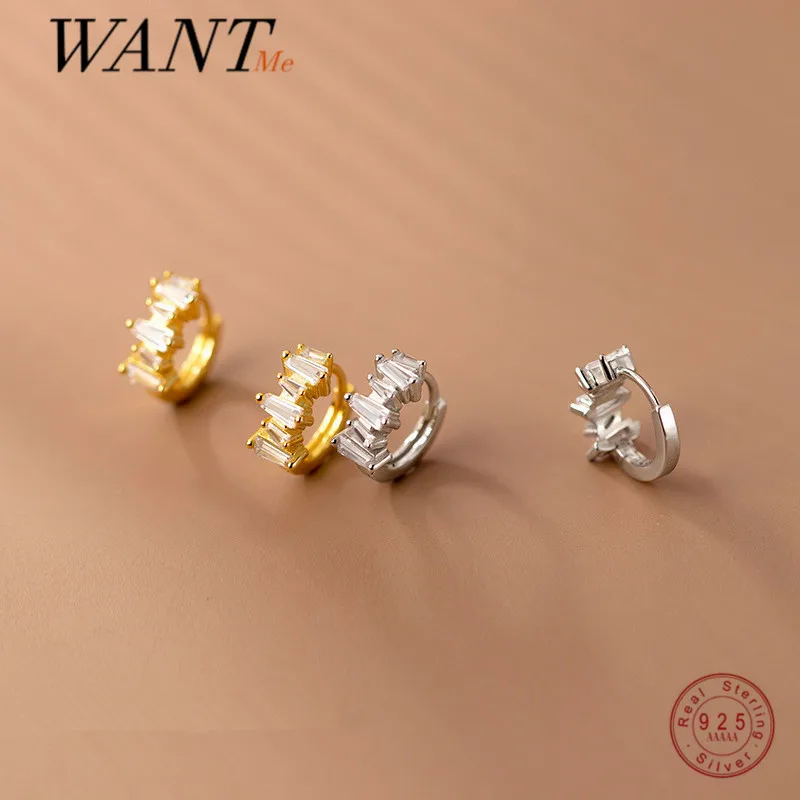 

Женские серьги-кольца WANTME из серебра 925 пробы, с фианитами