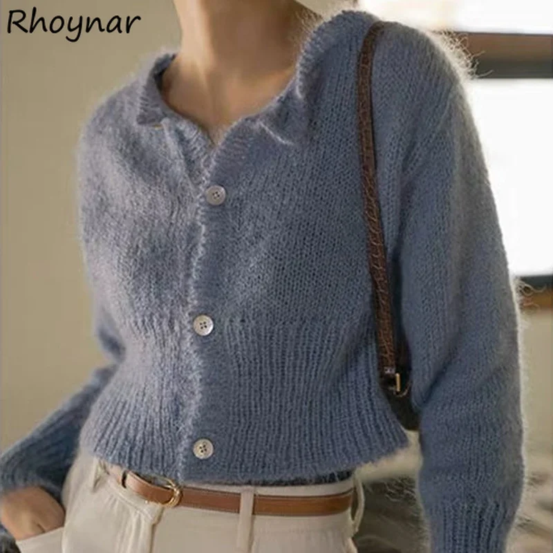 

Cardigan Women Autumn Cropped Single Breasted Streetwear Ins Chic All-match College Tender Vacation Stylish Clothing Long Sleeve