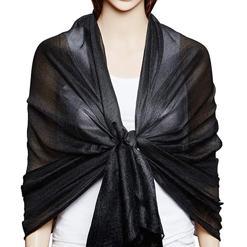 Женская шаль-шарф подарочная большая однотонная Мягкая Шелковая Свадебная