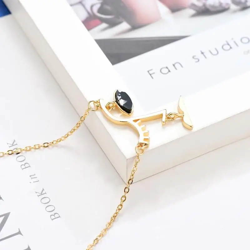 Модное нежное ожерелье для отдыха с черным глазом и кристаллами женское колье