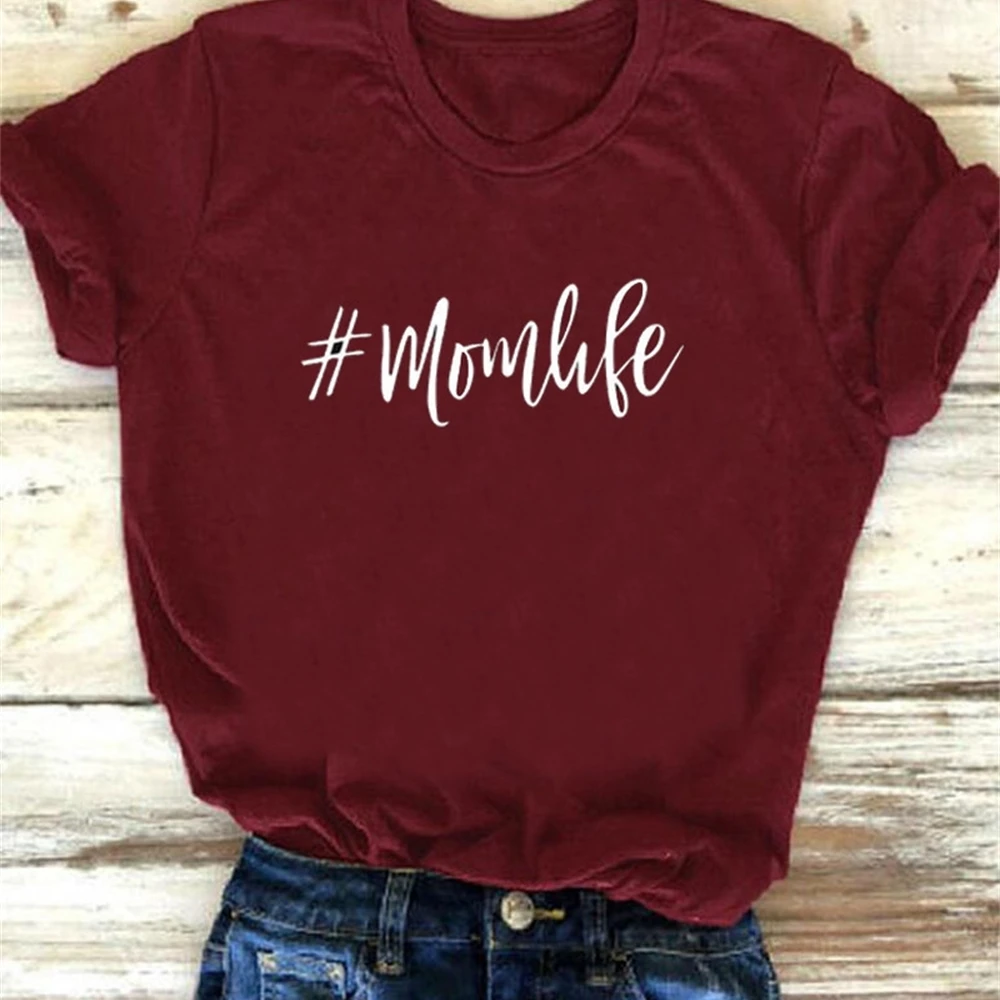

# Mom Life Letter Print T Shirt Women Short Sleeve O Neck Tshirt 2020 Summer Women Tee Shirt Tops FO78