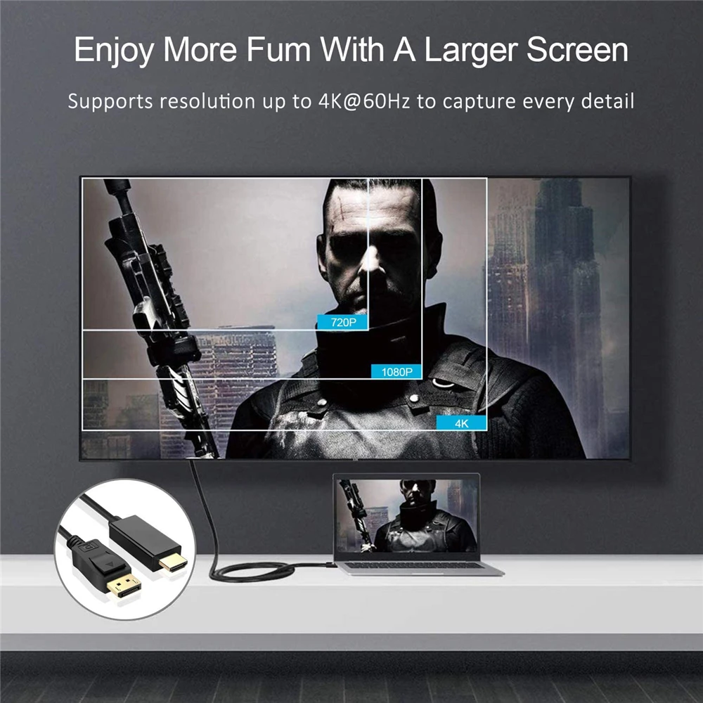 ProAV Кабель dp hdmi 4K 60Hz папа Папа порт дисплея к HDMI адаптеру видео аудио для ПК HDTV