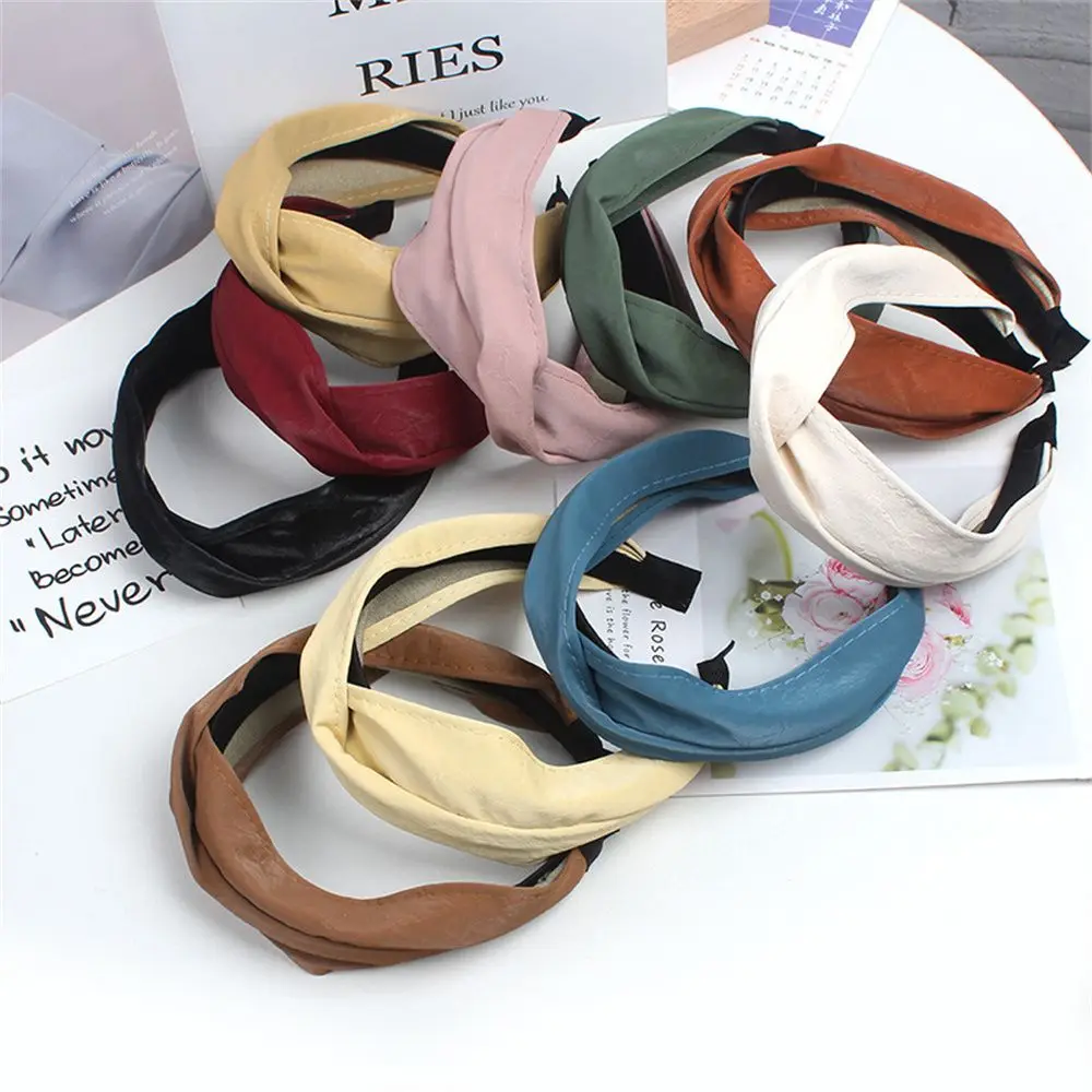 

Headwear Girls Women Bezel Solid Color Suede Wide Hair Band Headband Hairbands Hair Hoop