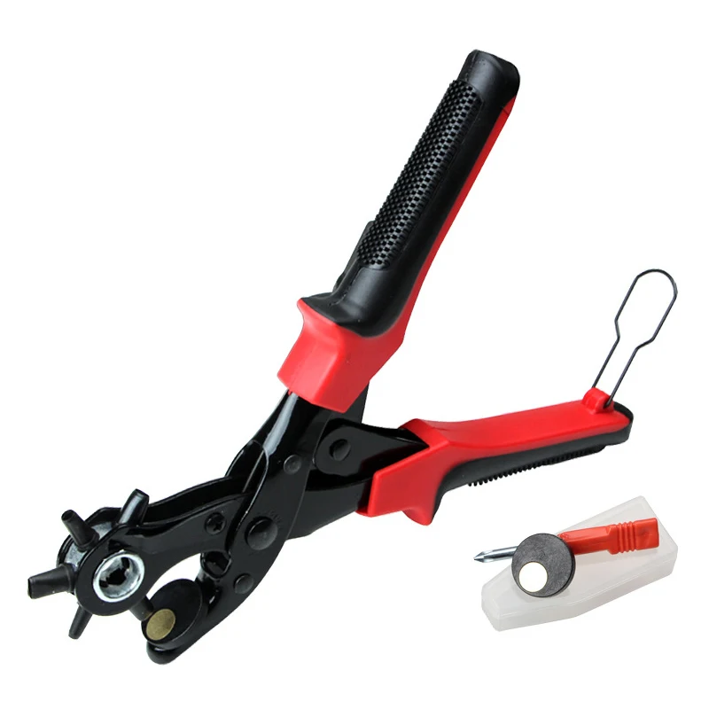 

1pcs Punching Revolving Leather Punch Plier Multifunction Punch Hole Hand-operated Tool Belt Watch Bands Round Hole Punch Pliers
