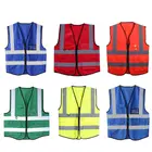 Высоко-видимая Безопасность жилет с застежкой-молнией светоотражающий жилет безопасности жилет 5 карманами