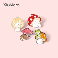 forest mushroom wizard enamel pins hedgehog guitar frog brooches lapel badges wholesale animal pin cute jewelry gifts for friend