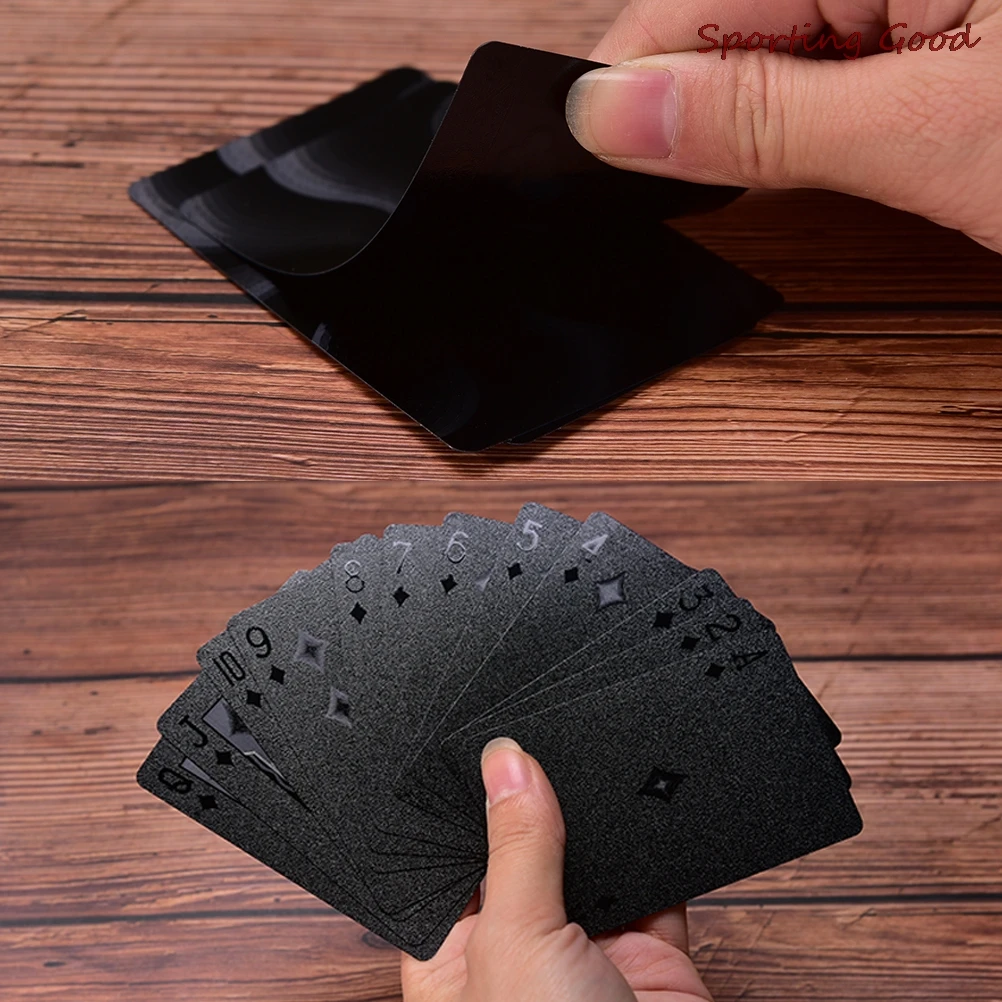 

1 комплект Пластик Водонепроницаемый Черный Коллекция игральных карт черных масок Diamond покер карты креативный подарок Стандартный игральн...