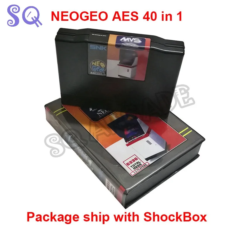 

New Arrival Arcade Cassette 40 in 1 NEOGEO AES MVS Collection Game Cartridge and ShockBox for SNK NEO GEO AES Console