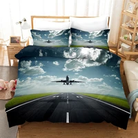airplane duvet cover set sky space print kids bedding king queen size bedcloth 3d bed covers for teenagers single double